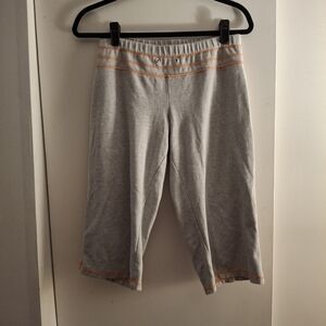 C.W. Sport Women's Gray Cropped Sweat Pants with Orange Accents